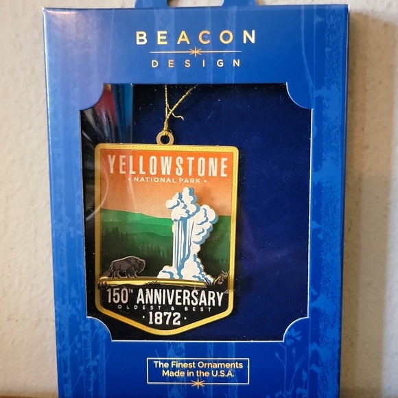 Other - NIB Yellowstone National Park 150th anniversarybgold ornament and sticker